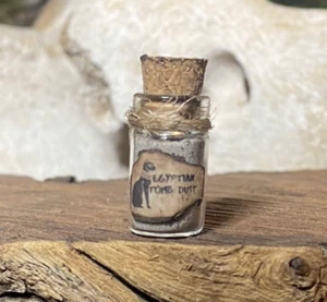 Miniatura para casa de muñecas 1:12, tarro de poción boticario embrujado, polvo de tumba egipcia, gato - Imagen 1 de 7