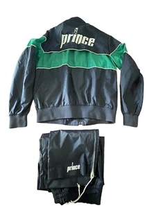 Vintage Prince Tennis Windbreaker Jacket and Pants Blue Green Hood Medium USPTA - Picture 1 of 21
