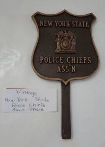 Vintage New York State Police Chiefs Ass'n Association Bronze Plaque Shield Read