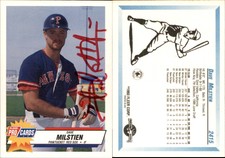 Dave Milstien Signed 1993 Fleer ProCards #2415 Card Pawtucket Red Sox Auto AU