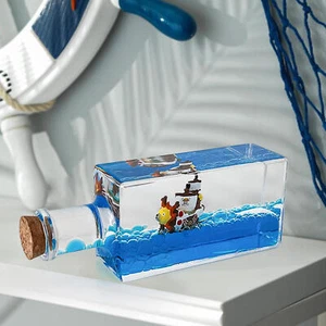 Flowing Cruise Ship Fluid Drift Bottle, Unsinkable Boat In A Box Model Liquid - Picture 1 of 10