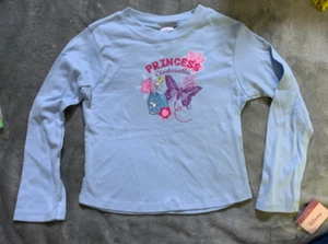 Vintage Disney Princess Cinderella Girls Size 6X LS Blue Shirt NWT - Picture 1 of 7