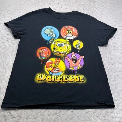 Camiseta Nickelodeon Bob Esponja Pantalones Cuadrados Negra Manga Corta Mujer Talla Grande L Foto 1 de 4