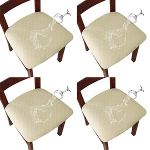 4pcs Waterproof Seat Covers for Dining Room,Stretch Chair Covers Removable - Picture 1 of 30