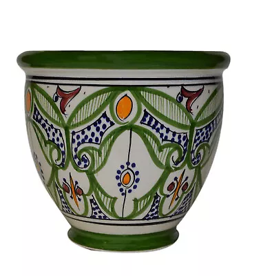 HANDMADE Flower Pot Moroccan Spanish Garden Drain Hole Ceramic Terracotta Planter Plant