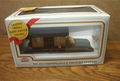 MODEL POWER BUILT UP BUILDING #694 FARMINGDALE FREIGHT STATION  HO SCALE - Image 1 of 2
