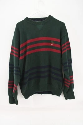Suéter Cuello Redondo Tejido Algodón Rayas Desteñido XL De Colección Años 90 Tommy Hilfiger Para Hombres Foto 1 de 4