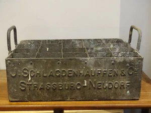 Frankreich Metallkiste  Flaschenkiste Getränkekiste J.Schlagdenhauffen & Cie - Picture 1 of 12