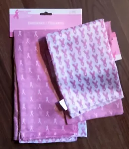 BRUSTKREBSBEWUSSTSEIN - ROSA KOPF HALSTUCH - BANDANA - TASCHENTUCH - MASKE 2ER PACK - Bild 1 von 2