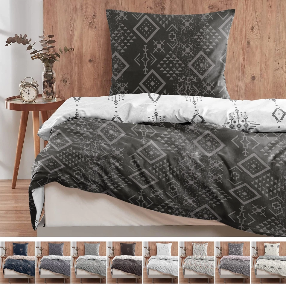  Satin Bettwäsche Bettgarnitur Bettbezug Baumwolle Set 135x200 155x220 200x200  - Bild 1 von 1