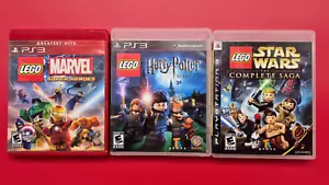 Lego PS3 Video Game Lot oF 3 Star Wars, Marvel Superheroes & Harry Potter - Picture 1 of 7