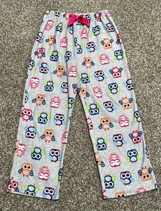 Faded Glory Size L (10/12) Owl Pajama Pants Gray Rainbow PJs Sleep Lounge Girls - Picture 1 of 3
