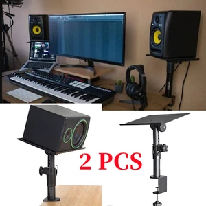 Tisch Klemme Ständer Halter Studio Monitor Lautsprecher DJ Speaker Boxen Schwarz - Bild 1 von 14