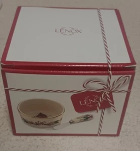 Lenox Greetings Red Cardinal Deep Bowl With Spreader Brand New with Box 4.5 " - Picture 1 of 12