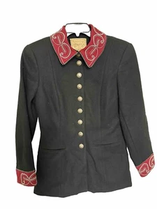 Vintage Double D Ranch Medium Studded Wool Blazer Jacket Mid Length Black - Bild 1 von 3