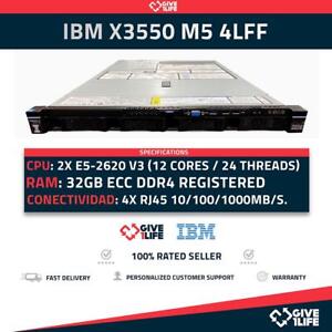 Servidor Rack IBM X3550 M5 4LFF 2xE5-2620V3 + 32GB DDR4 + M5210 + 1PSU 5463-AC1