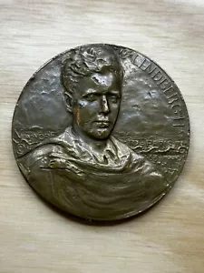 Charles Lindbergh 1927 Medaglia volo solitario da New York a Parigi 70 mm - Foto 1 di 2