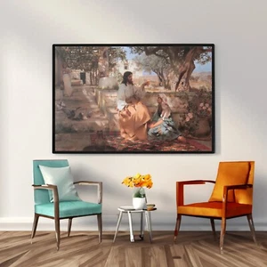 Jesus with Martha and Mary by Henryk Siemiradzki Canvas/Poster Wall Art - Picture 1 of 10