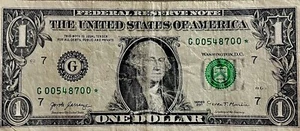 2017 $1.00 (Star Note ) Fancy Serial Number /Book Ends / (F00548700*) - Picture 1 of 3