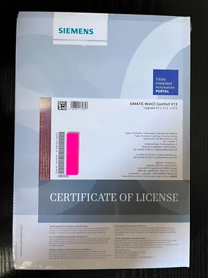 SIEMENS Certificate of license - 6AV2101-3AA03-0AE5 - New sealed - Photo 1/2