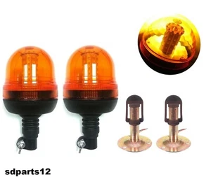 2x Luci Girofaro Lampeggianti A 40 Led Con 2 Supporti Piantoni Per Trattori - Bild 1 von 7
