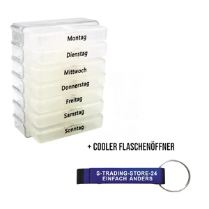 Pillenbox 7 Tage Pillen Turm Tablettendose Medikamentenbox Woche 4 Tageszeiten - Bild 1 von 24