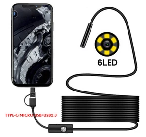Endoscopio boroscopio tipo c/micro USB cámara impermeable para Mac Android Windows - Imagen 1 de 11