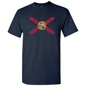 Florida State Flag - Hometown Pride Local Souvenir Basic Cotton T-Shirt - Navy - Picture 1 of 7