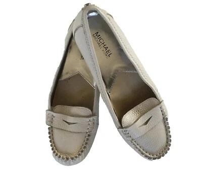 Michael Kors Women's Size 7.M Sand/Tan Pebbled Leather Flats Slip On Loafers - Image 1 of 4