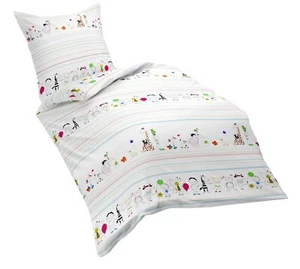 Fleuresse Renforcé Baby Bettwäsche 2 tlg. 100x135cm Zoo Tiere Streifen Bunt RV - Bild 1 von 7
