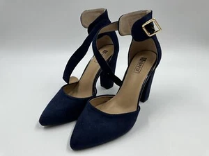 Didifu Womens Ladies Midnight Blue Ankle Buckle High Heels Pumps Size 7 NWOT - Picture 1 of 7