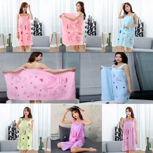 Toalla de baño suave de felpa portátil para mujer vestido secado rápido absorbente albornoces toalla - Imagen 1 de 16