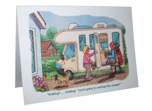 MOTORHOME CARAVANNING HUMOUR CARTOON A5 FUNNY GREETING CARD BY ARMAND FOSTER - Picture 1 of 2