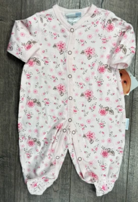 Ropa Bebé Niña Nuevas Vitaminas Bebé 3 Meses Rosa Floral Pies Conjunto Foto 1 de 3
