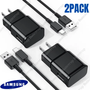 2x Fast Wall Charger Type C USB-C Cable For Samsung Galaxy S20 S10 S9 S8 Note 8 - Picture 1 of 10