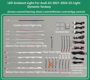 Dynamic LED Ambient Light For Audi A3/S3 2014-2024 Atmosphere environtal Lamps - Picture 1 of 12