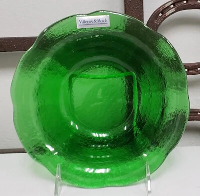 Cuenco de postre de vidrio Villeroy And Boch FIORINA VERDE NUEVO nunca usado *RARO* Foto 1 de 2