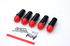 5 x 12 V ungesicherter Zigarettenanzünder Stecker einfache Montage CB Amateurfunk - Bild 1 von 5