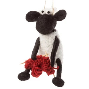 Knitting Sheep Christmas Tree Decorations Lamb Holiday Ornament Décor - Picture 1 of 3