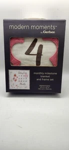 Modern Moments by Gerber Baby Girl Milestone Blanket & Frame Set, 2-Piece, Pink - Picture 1 of 7