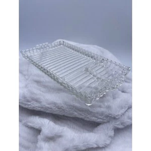 Vintage Hazel Atlas Sip Snack and Smoke Glass Tray 1940's - Picture 1 of 8