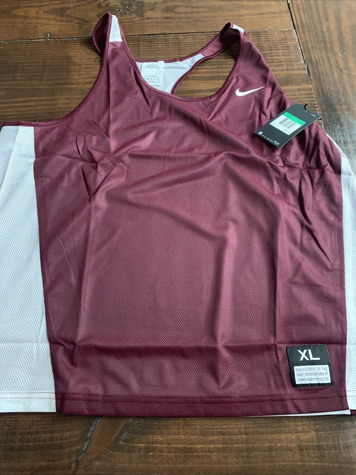 Nike Reversible Mesh Tank Pennie Training Top Lacrosse Women's XL Maroon AH3355