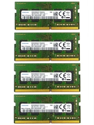 Samsung 16GB (4X 4GB) DDR4 2400MHZ PC4-19200 SODIMM M471A5244CBO-CRC Memory Ram - Image 1 of 4