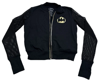 Chaqueta corta Batman Halter con cremallera mangas de malla DC Comics Her Universe talla pequeña Foto 1 de 4