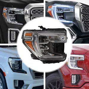 Right Passenger Side Halogen LED Headlight Lamp For GMC Sierra 1500 2019-2021 - Picture 1 of 10