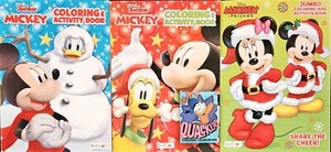 Mickey Mouse Christmas Holiday Coloring & Activity Books Set of 3 with Crayons! - Imagen 1 de 15