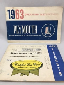 1963 Plymouth Car Operating Instructions Booklet + Owner Service Certificate - Bild 1 von 12