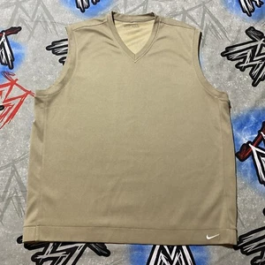 Nike Golf FitDry V-Neck Beige Vest Men's XL - Picture 1 of 4