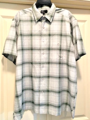 Рубашка мужская Marc Edwards 2XL XXL роскошная из микрофибры на пуговицах повседневная с коротким рукавом - Изображение 1 из 4