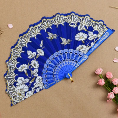 1PC Chinese Style Folding Fan Printed Hand Held Fans Dance Wedding Party Favors - Image 1 of 4